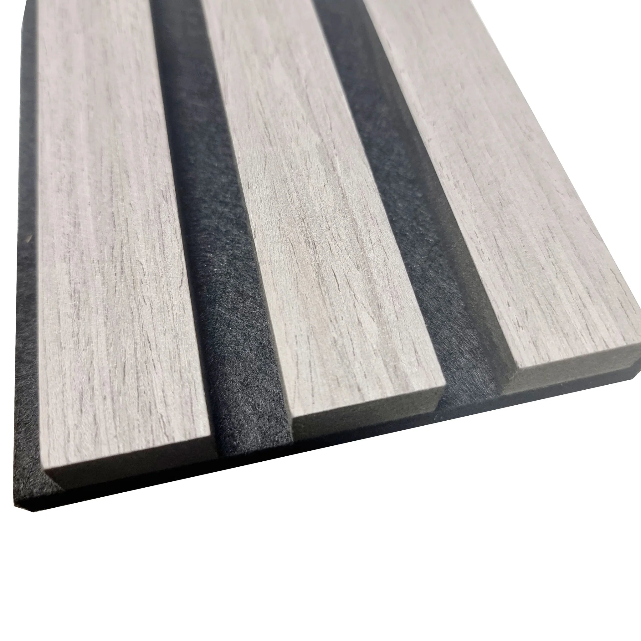 Ash Grey Real Wood Acoustic Slatted Wall Panels