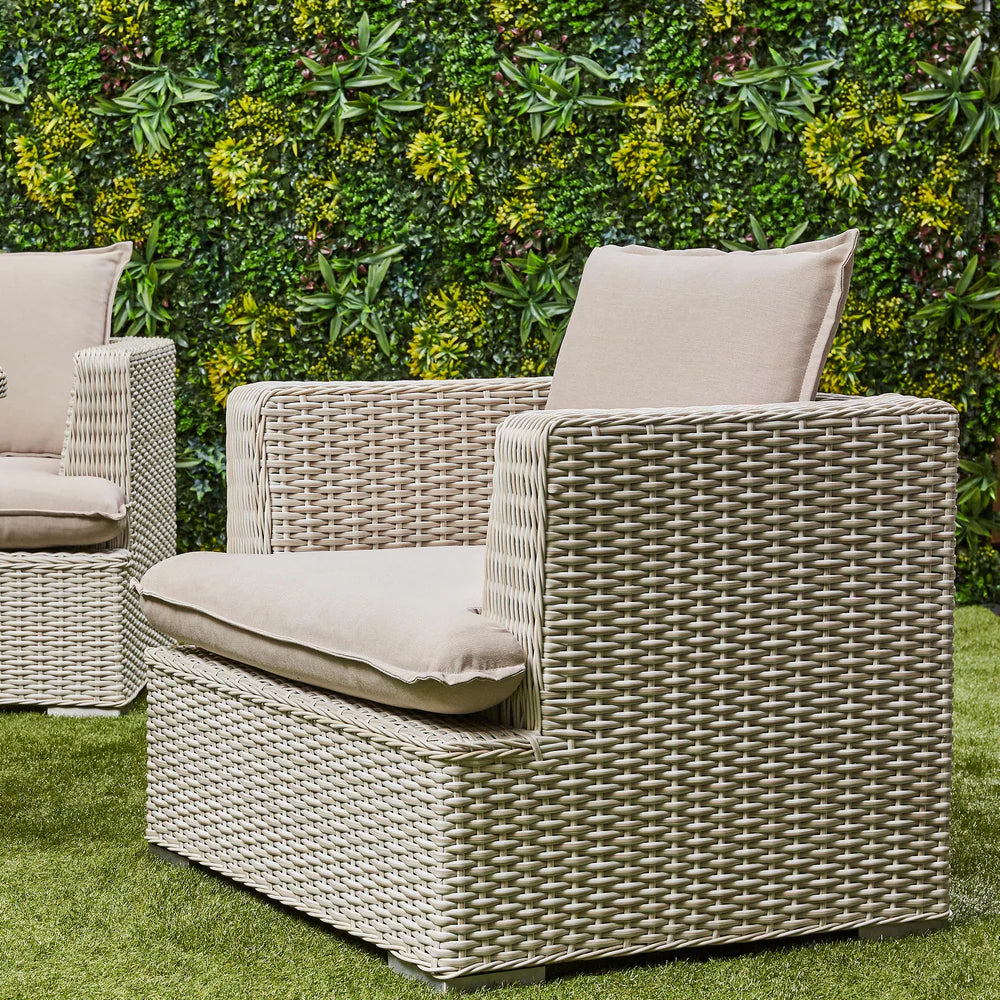 Asha Corner Rising Fire Pit Dining Set - Beige