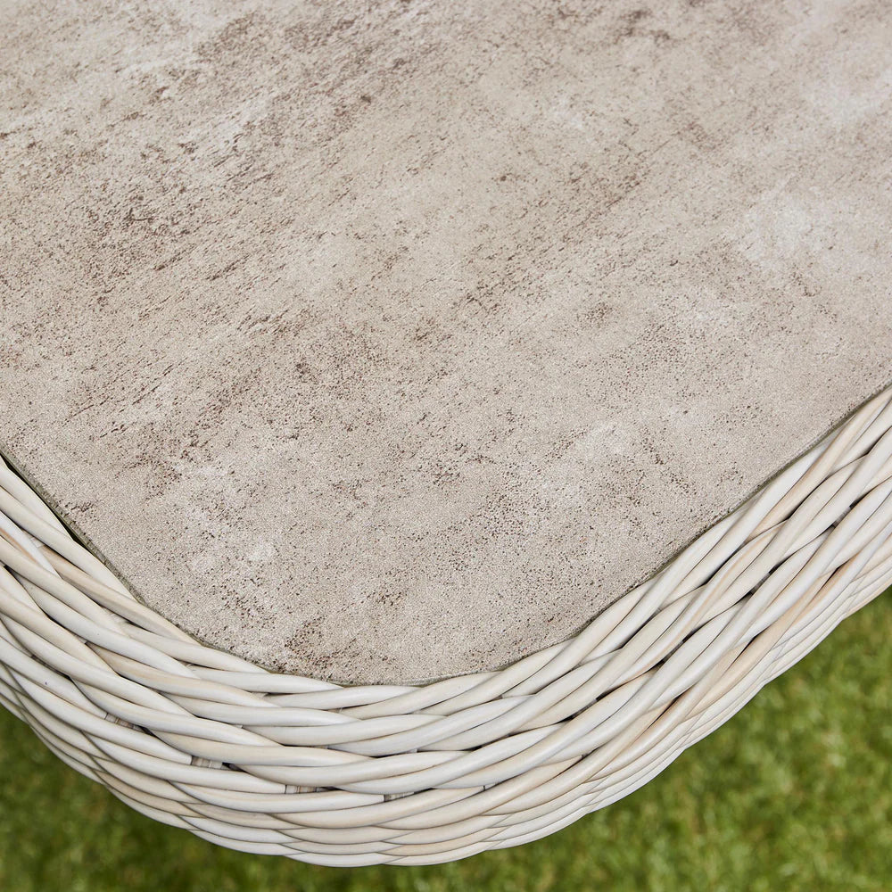 Asha Corner Rising Fire Pit Dining Set - Beige