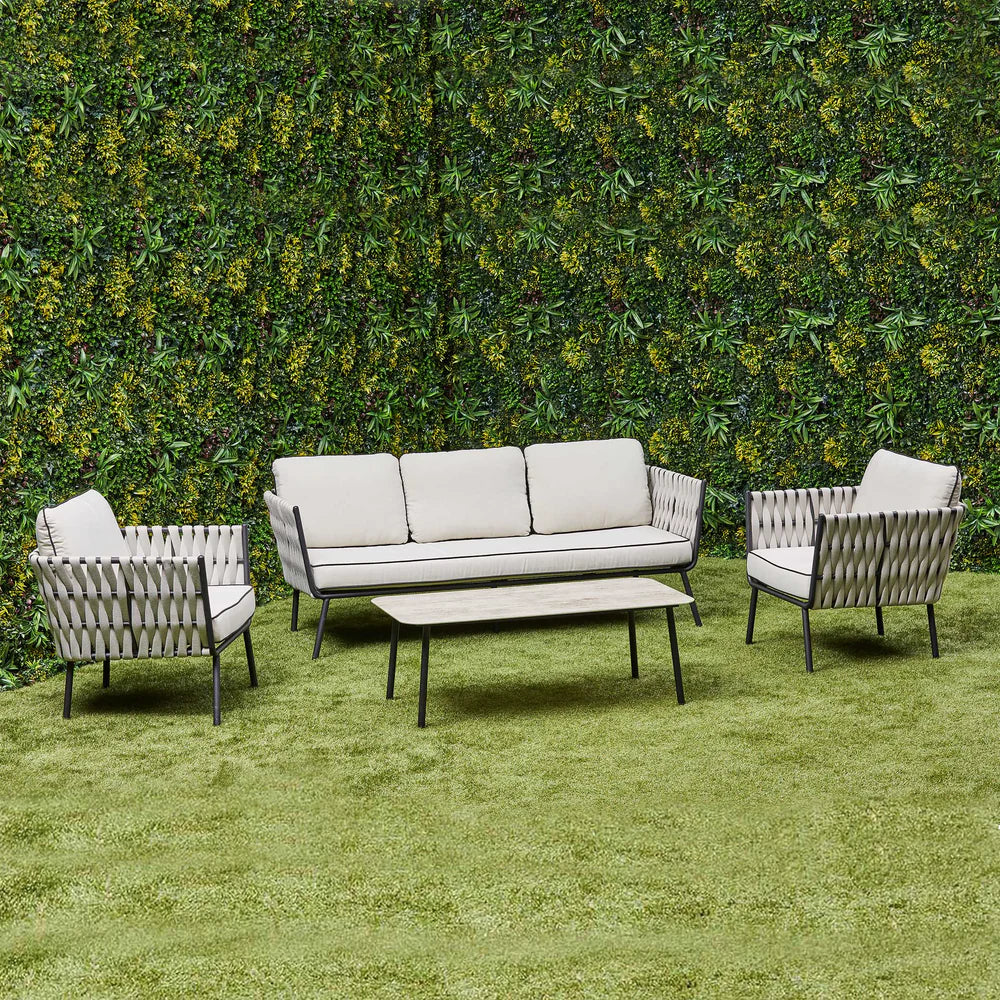 Axel Aluminium & Rope Lounge Set – Beige