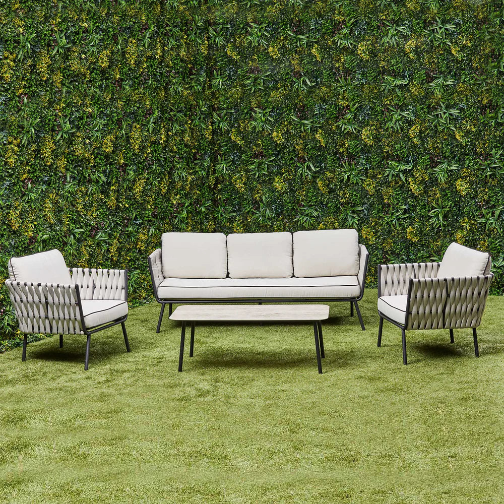 Axel Aluminium & Rope Lounge Set – Beige