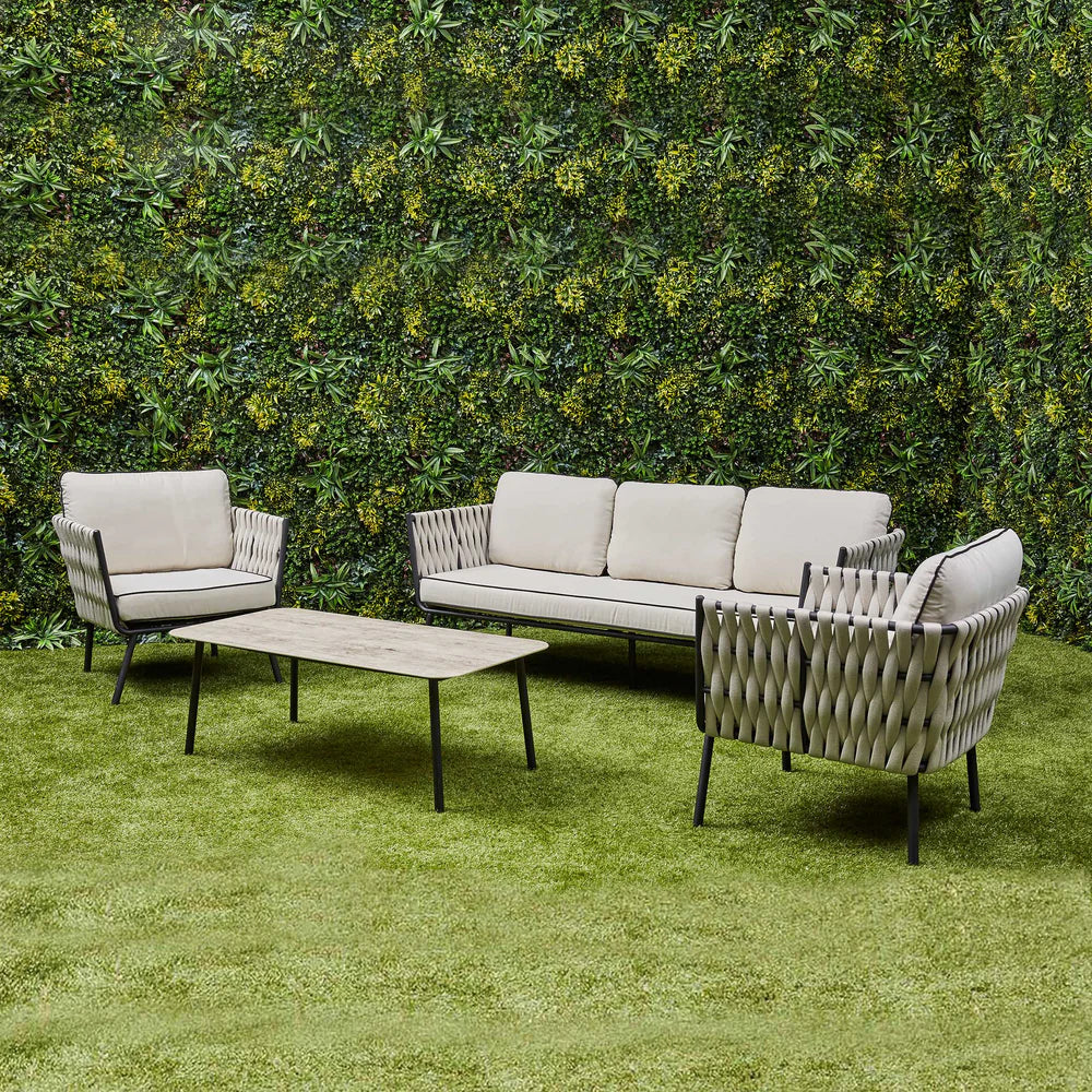 Axel Aluminium & Rope Lounge Set – Beige