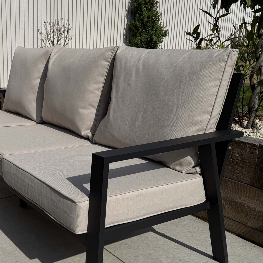 Sienna Aluminium Sofa Dining Set with Fire Pit - Beige
