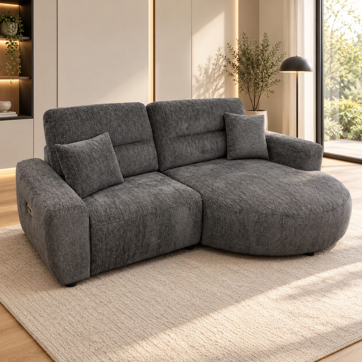 Denver Black Electric Recliner Right Hand