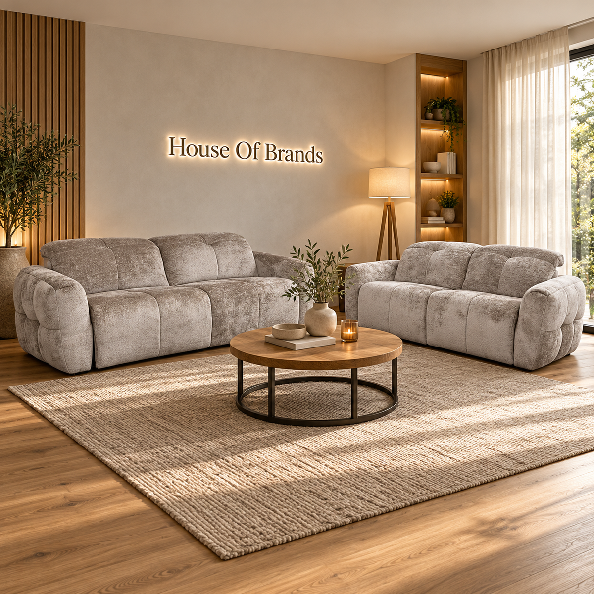 Faringdon Beige Electric Recliner Sofa Set