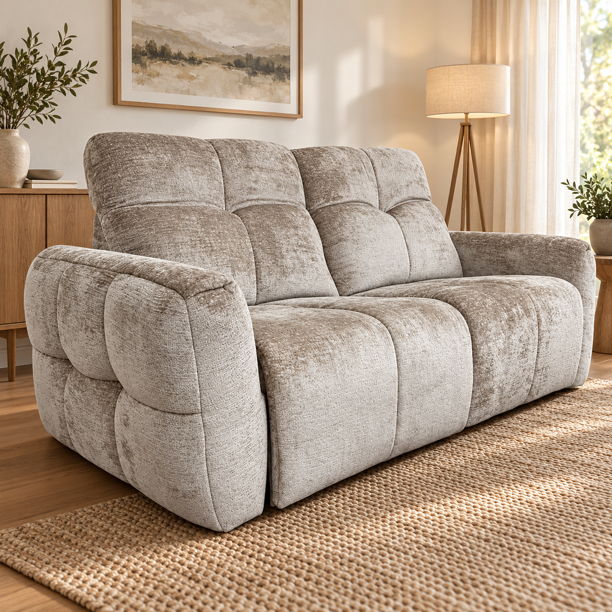 Faringdon Beige Electric Recliner Sofa Set