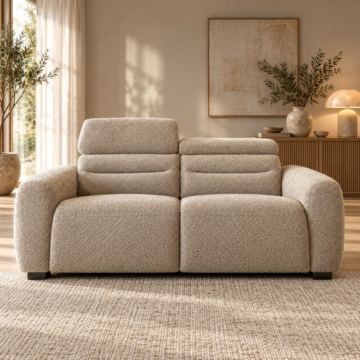 Tokyo Beige Electric Recliner Sofa Set