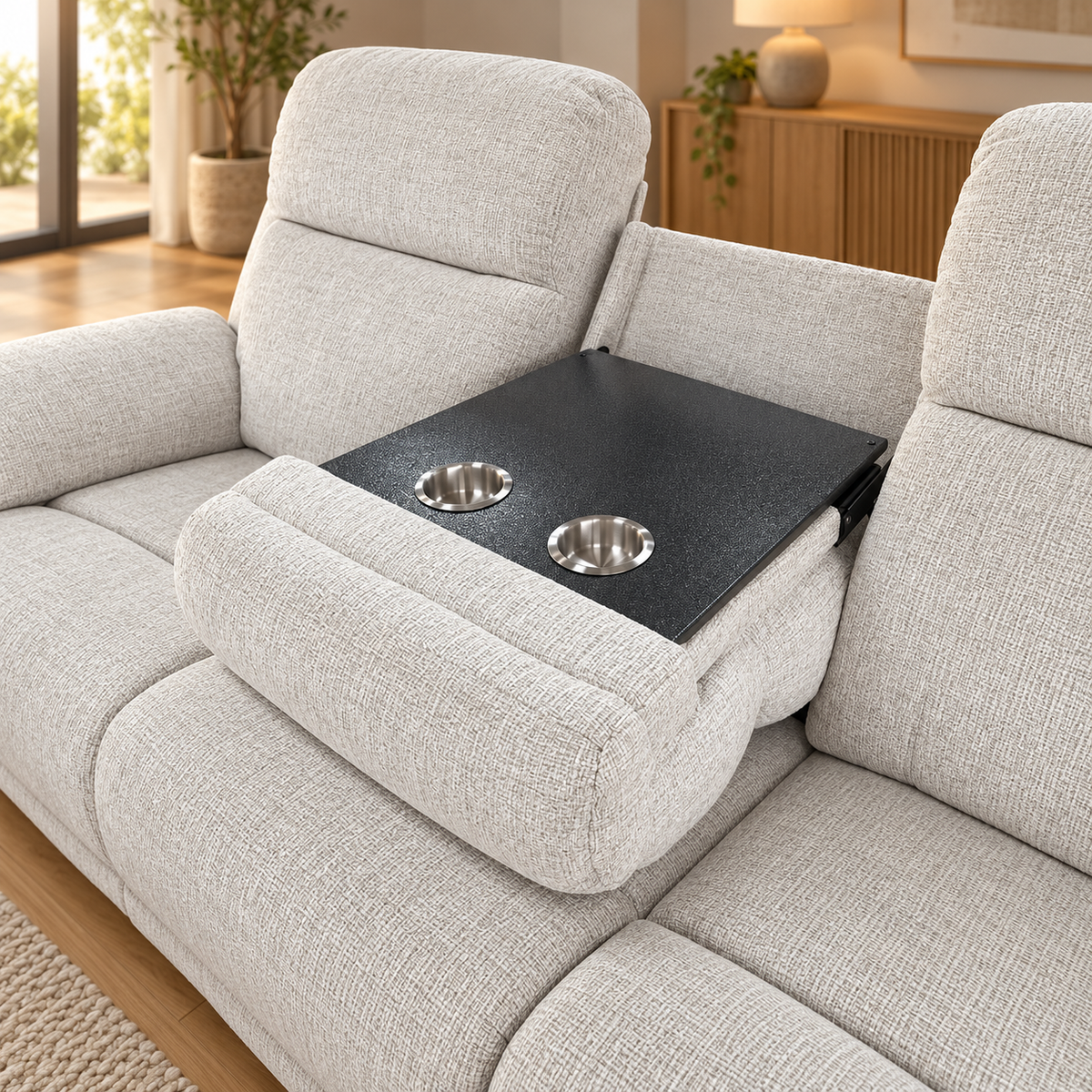 Lyra Electric Recliner Beige Sofa Set