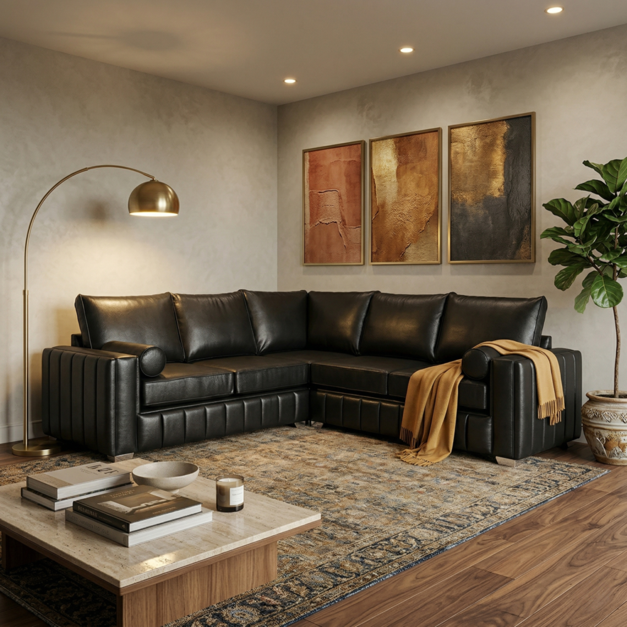 Beverly Corner Leather Sofa