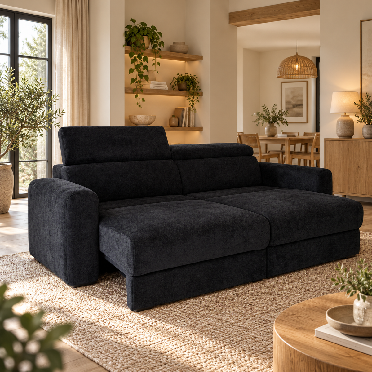 Dakota Black Electric Sofa Bed