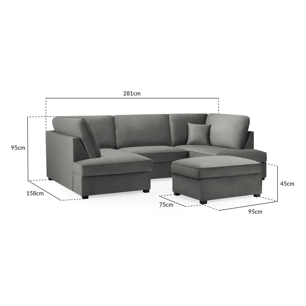 Camden U-Shape Corner Sofa with Footstool