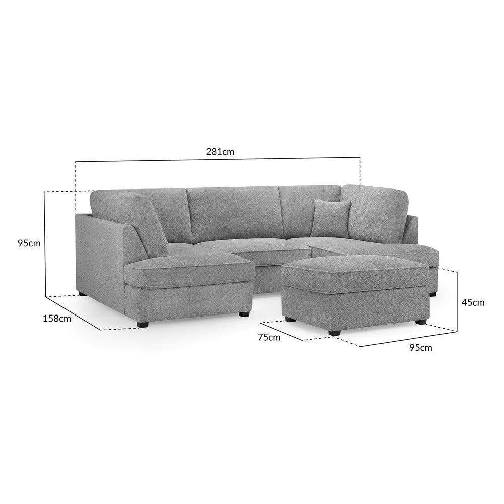 Camden U-Shape Corner Sofa with Footstool