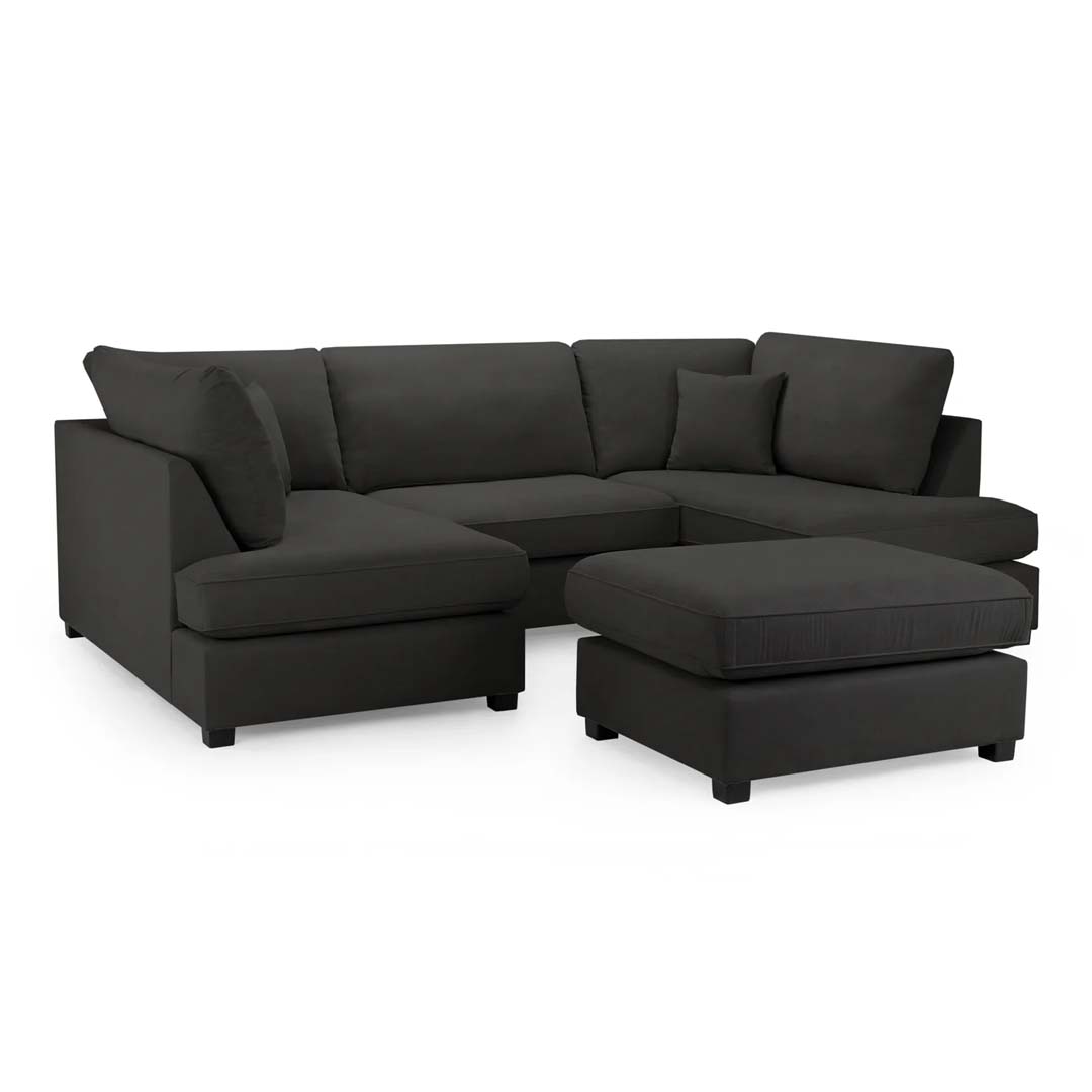 Carnaby Black U Shape Corner Sofa