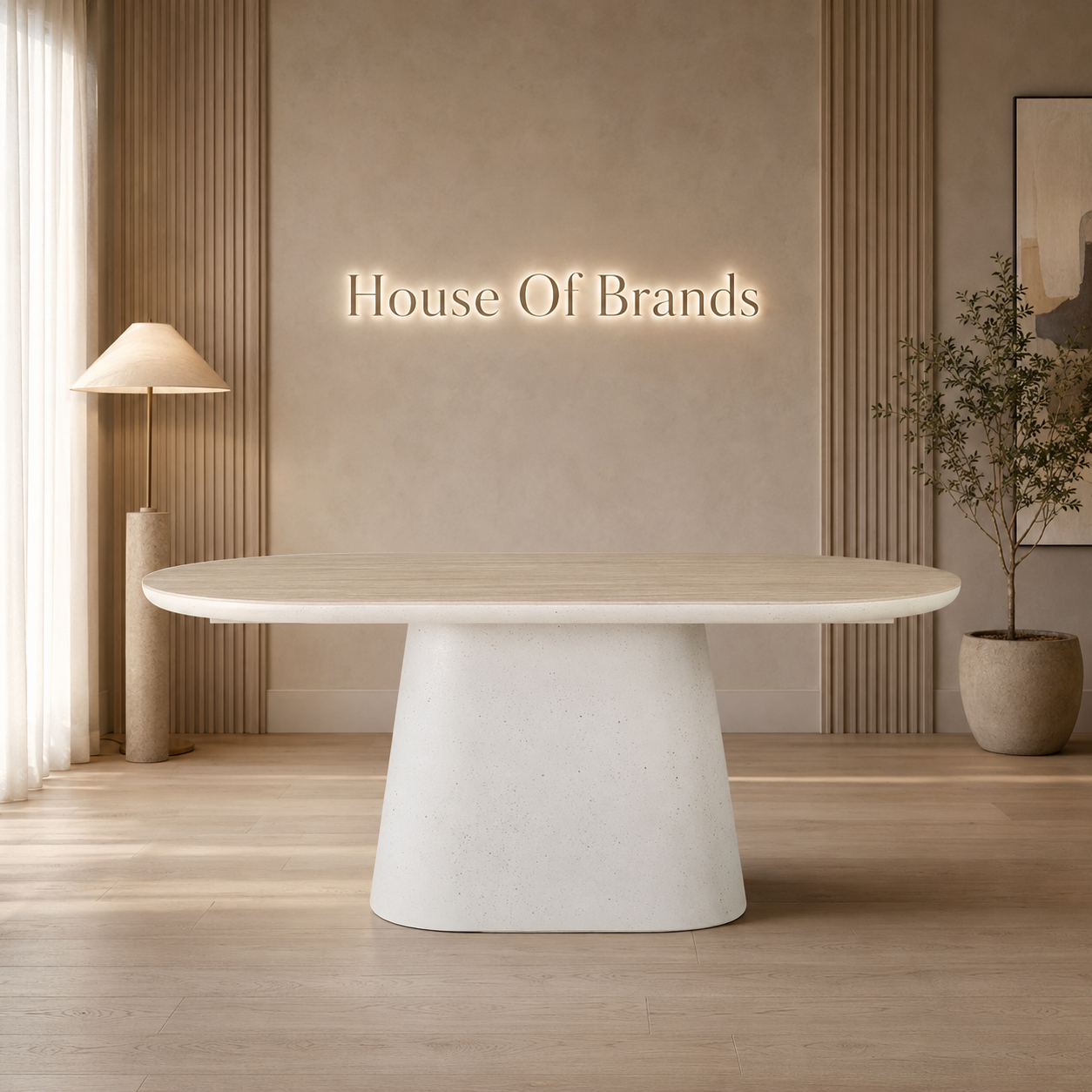Celie 160cm Ivory & Travertine Dining Table