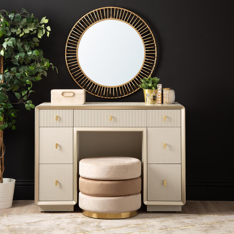 Amelie Cream Elm 7 Drawer Dressing Table