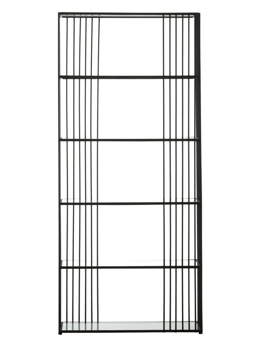 Trento Five Tier Black Bookshelf