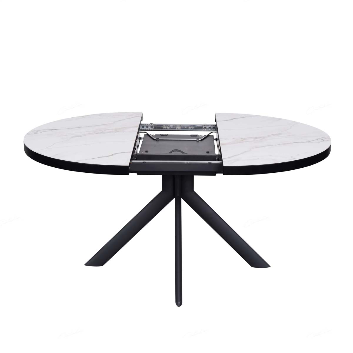 Daniello 120-160cm Oval Round White Ceramic Marble Dining Table