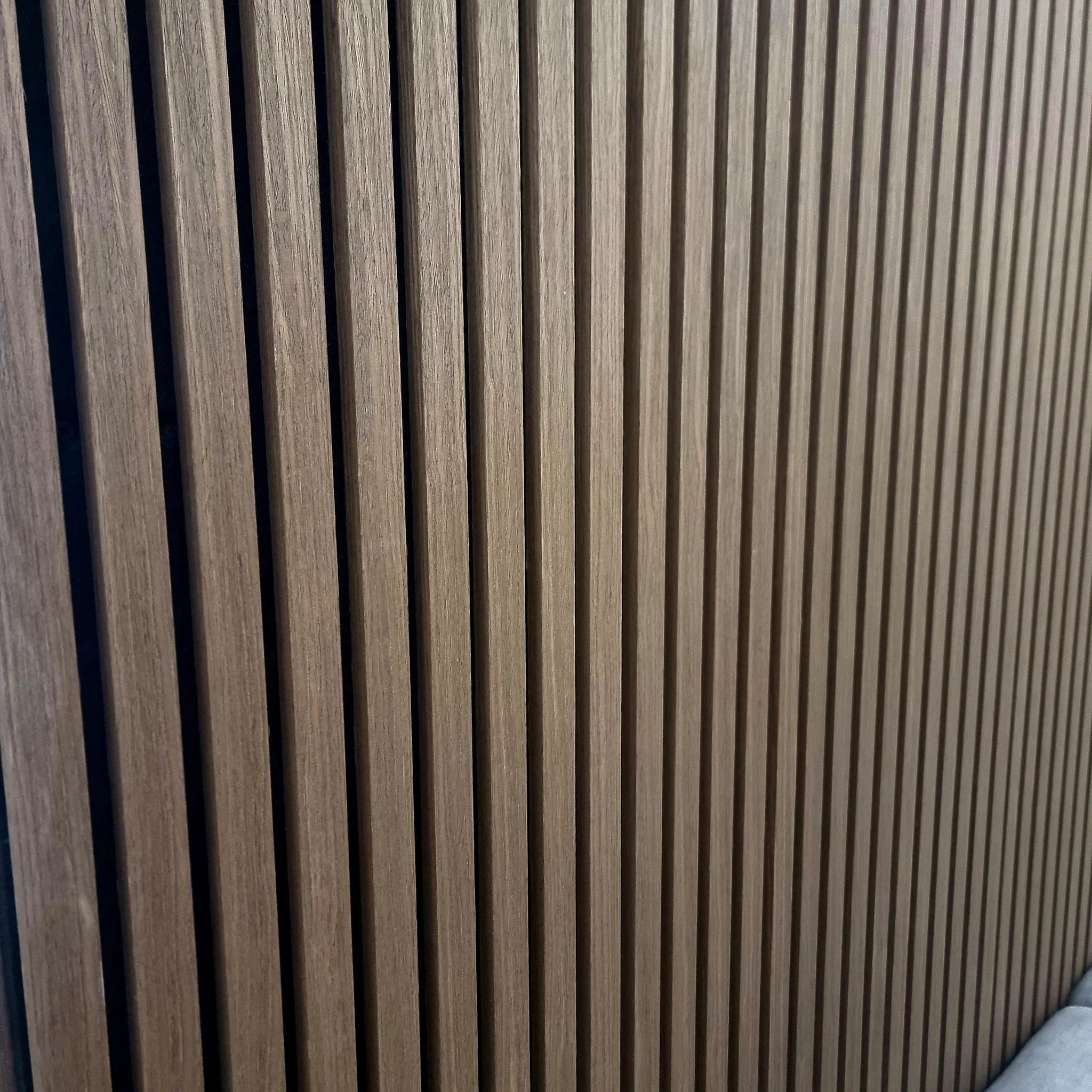 Dark Oak Real Wood Acoustic Slatted Wall Panels