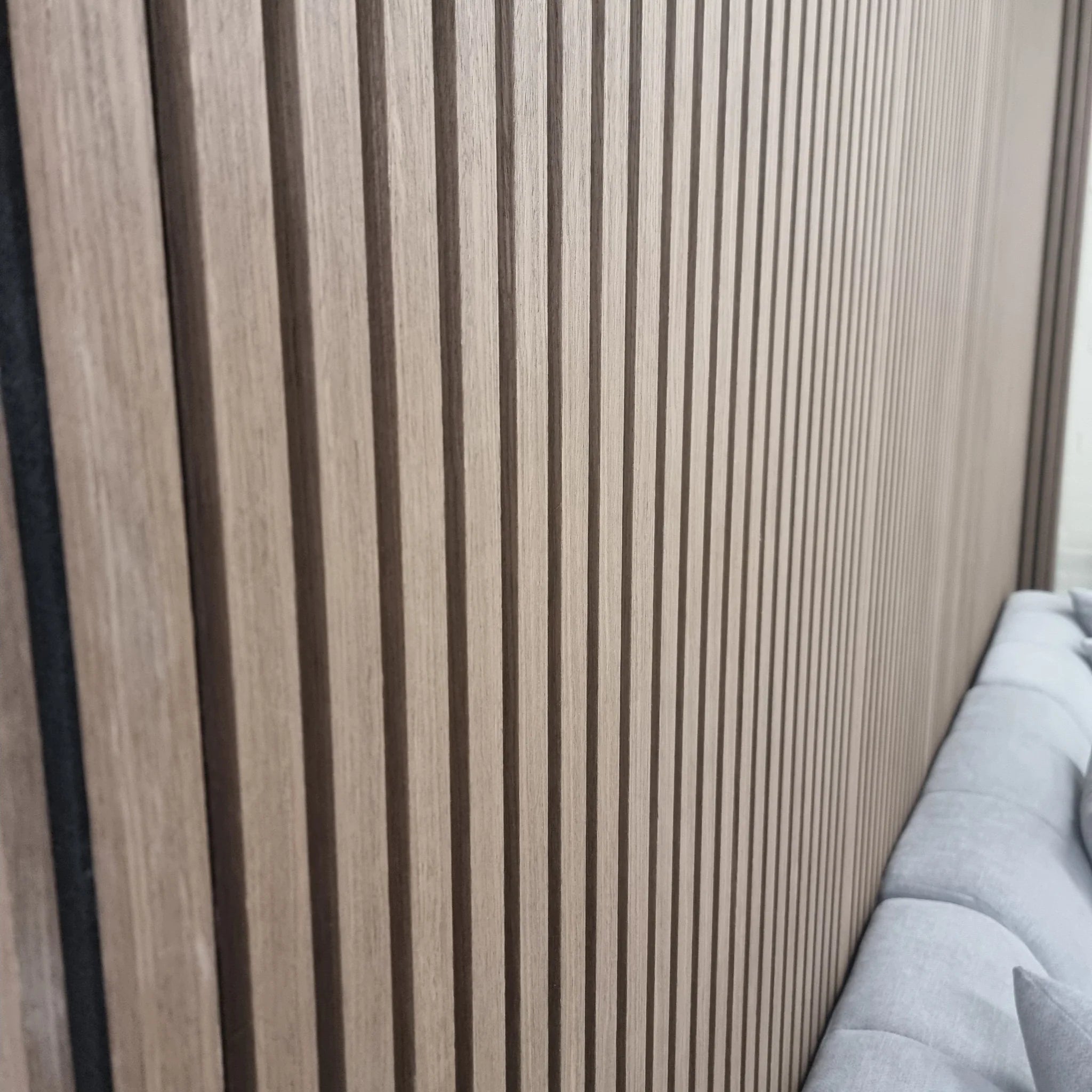 Dark Oak Real Wood Acoustic Slatted Wall Panels
