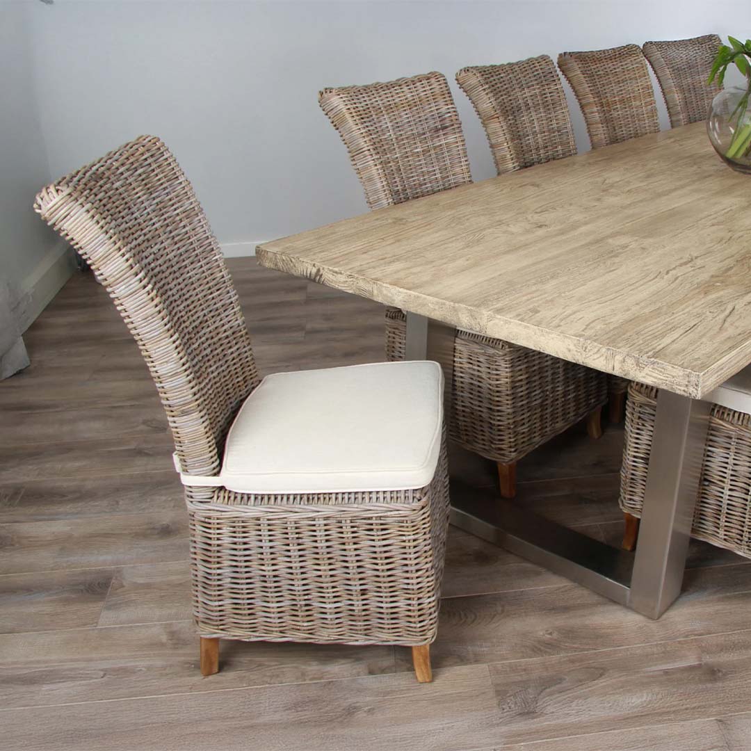 Elara High Back Rattan Garden Dining Chair