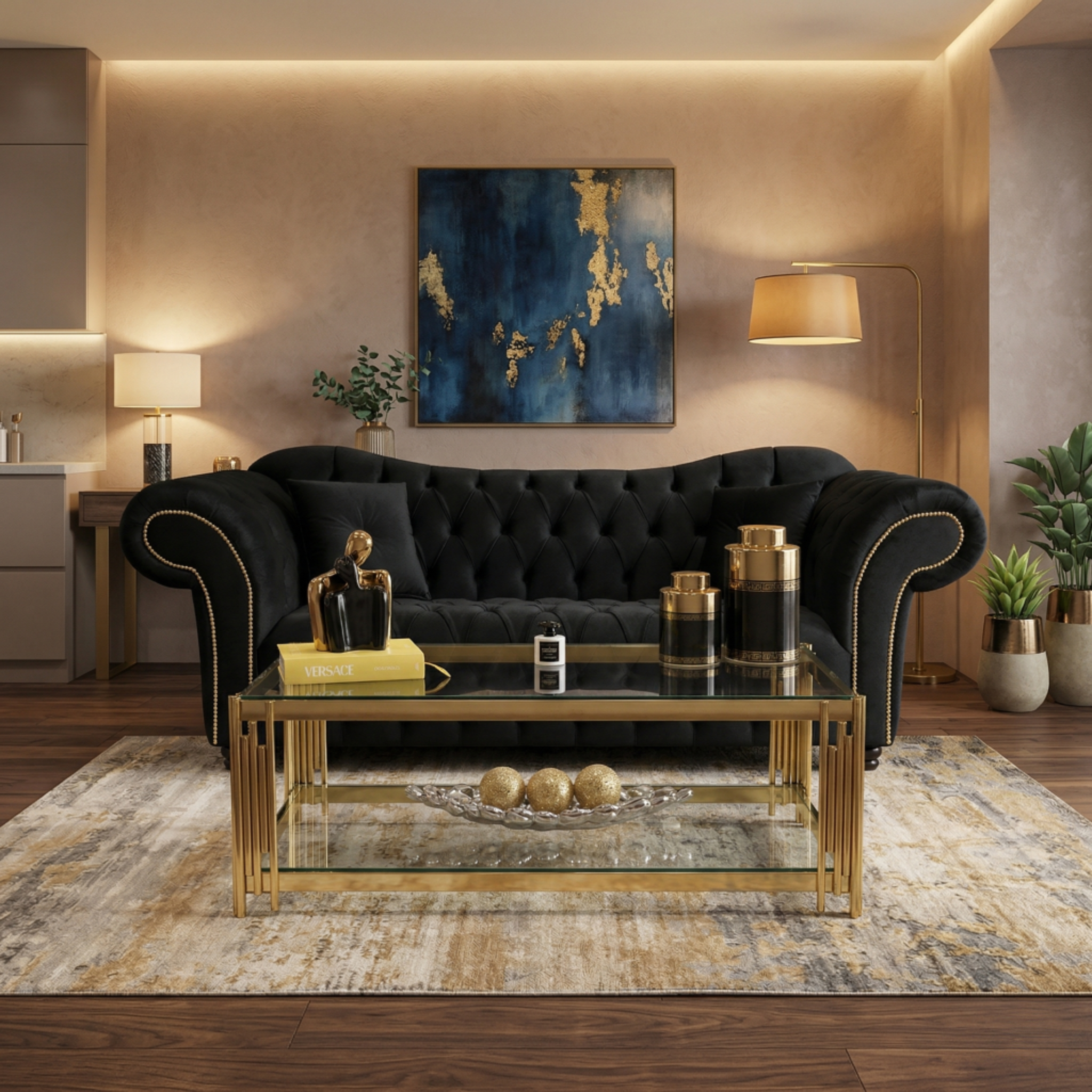 Estelle Velvet Sofa
