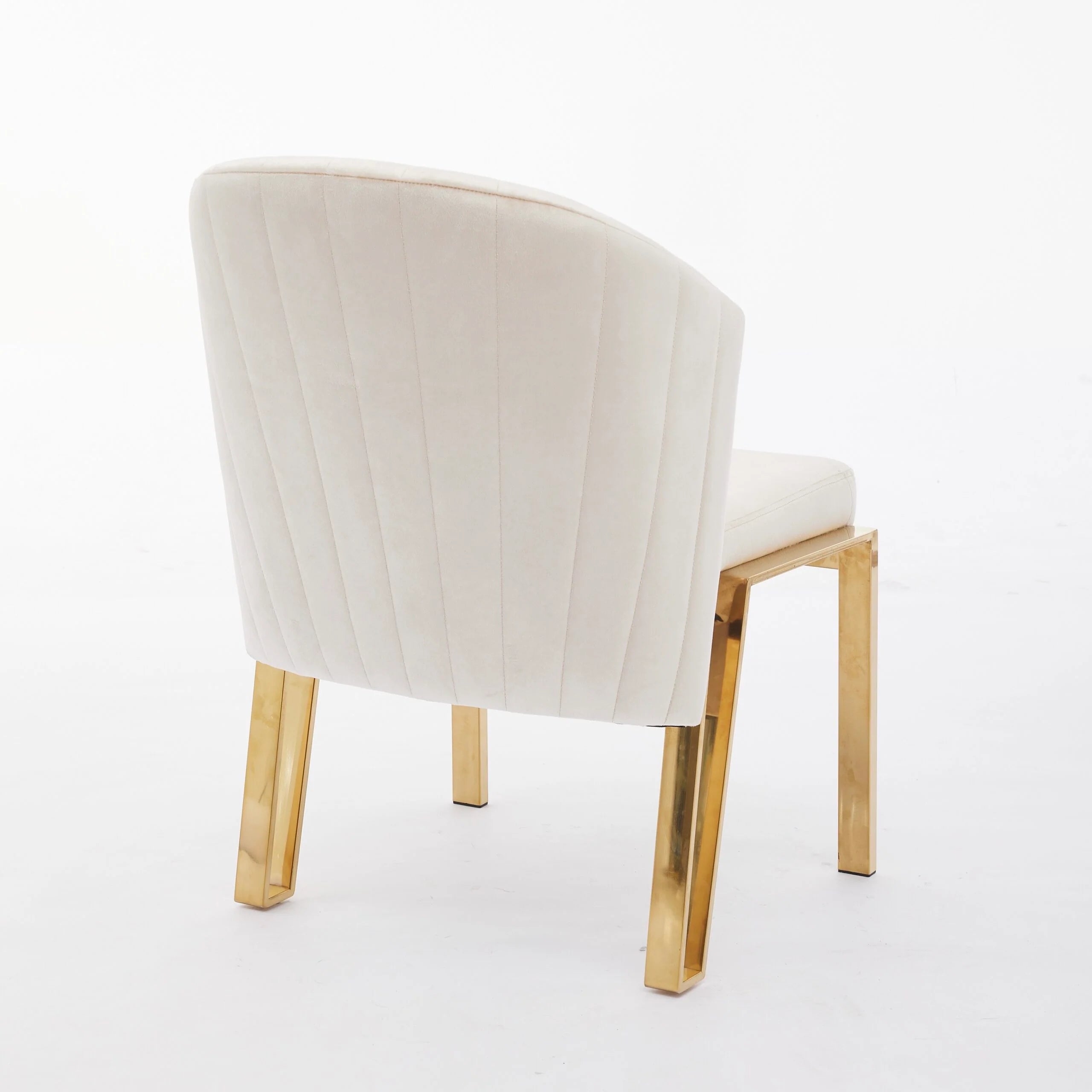 Favian Cream Dining Chair Gold Legs