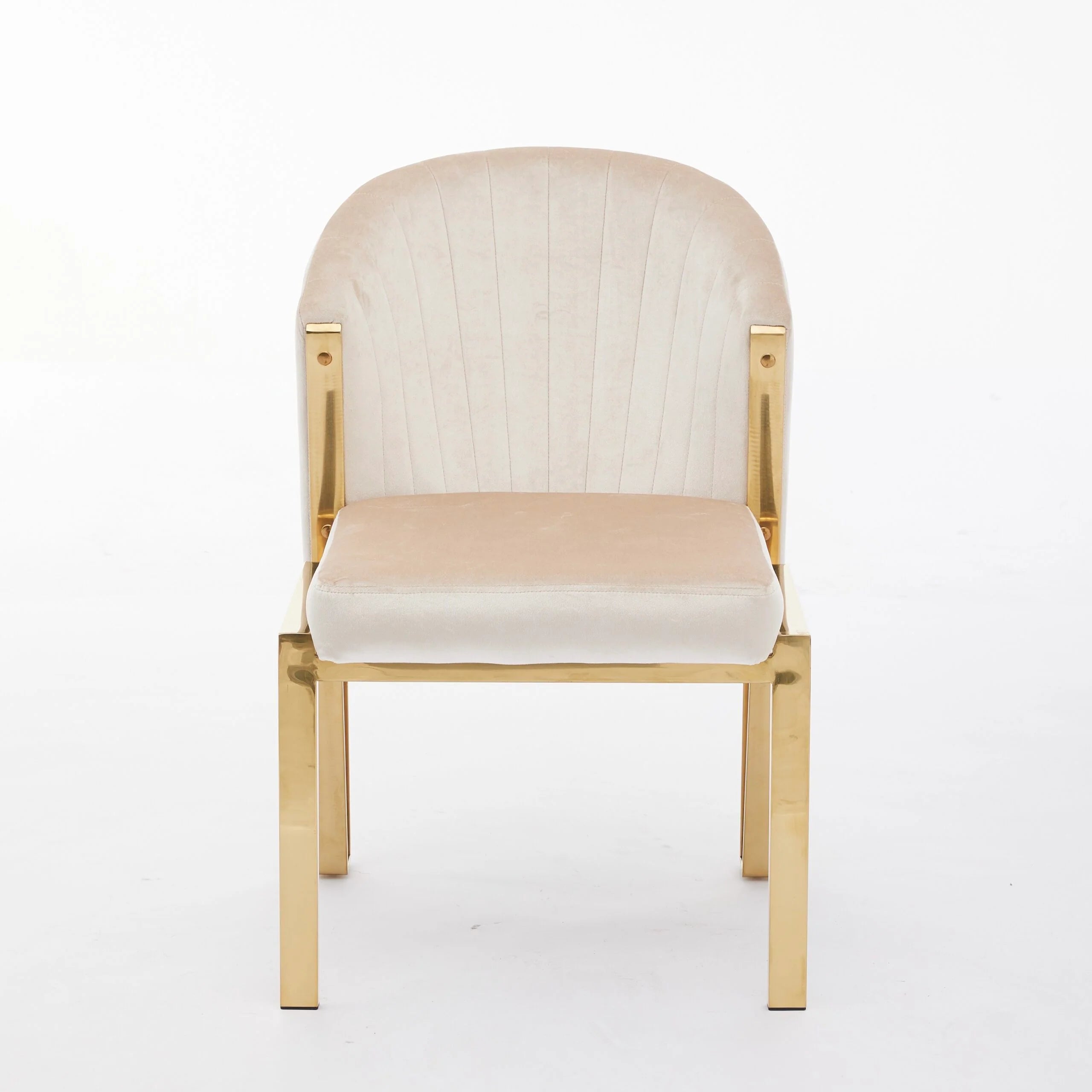 Favian Cream Dining Chair Gold Legs