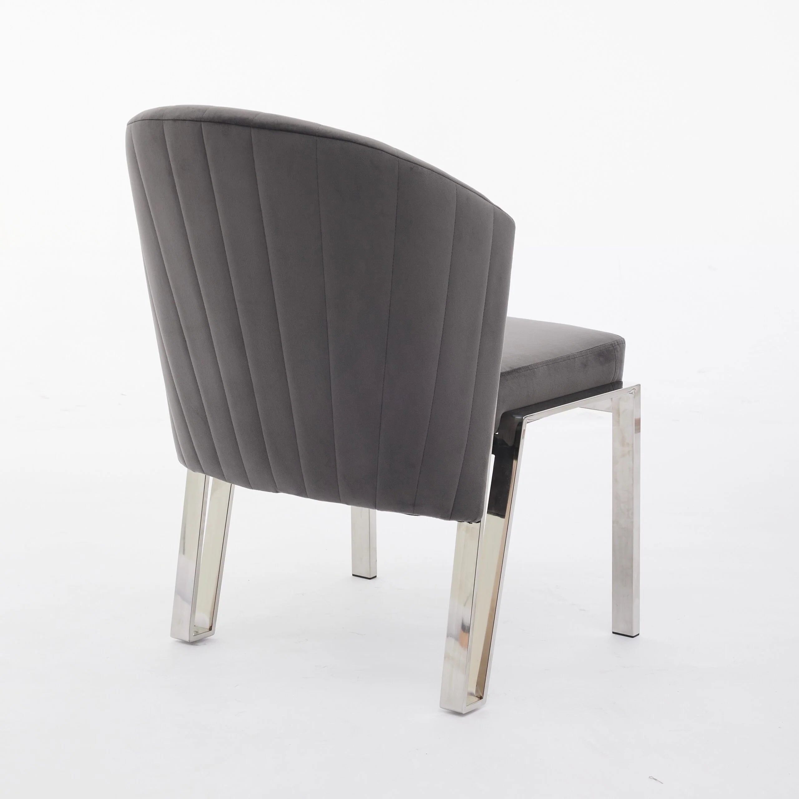 Favian Grey Dining Chair Chrome Legs