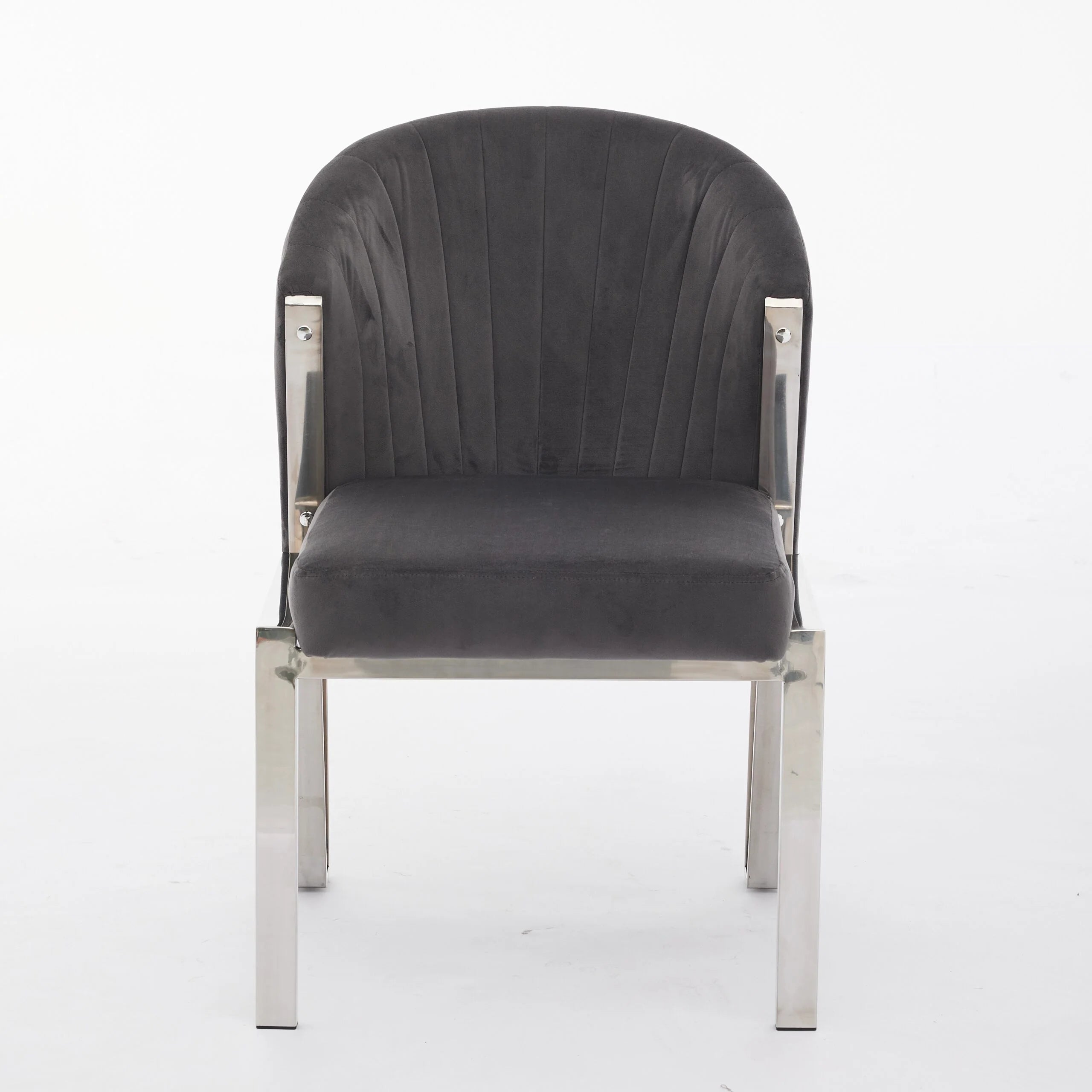 Favian Grey Dining Chair Chrome Legs
