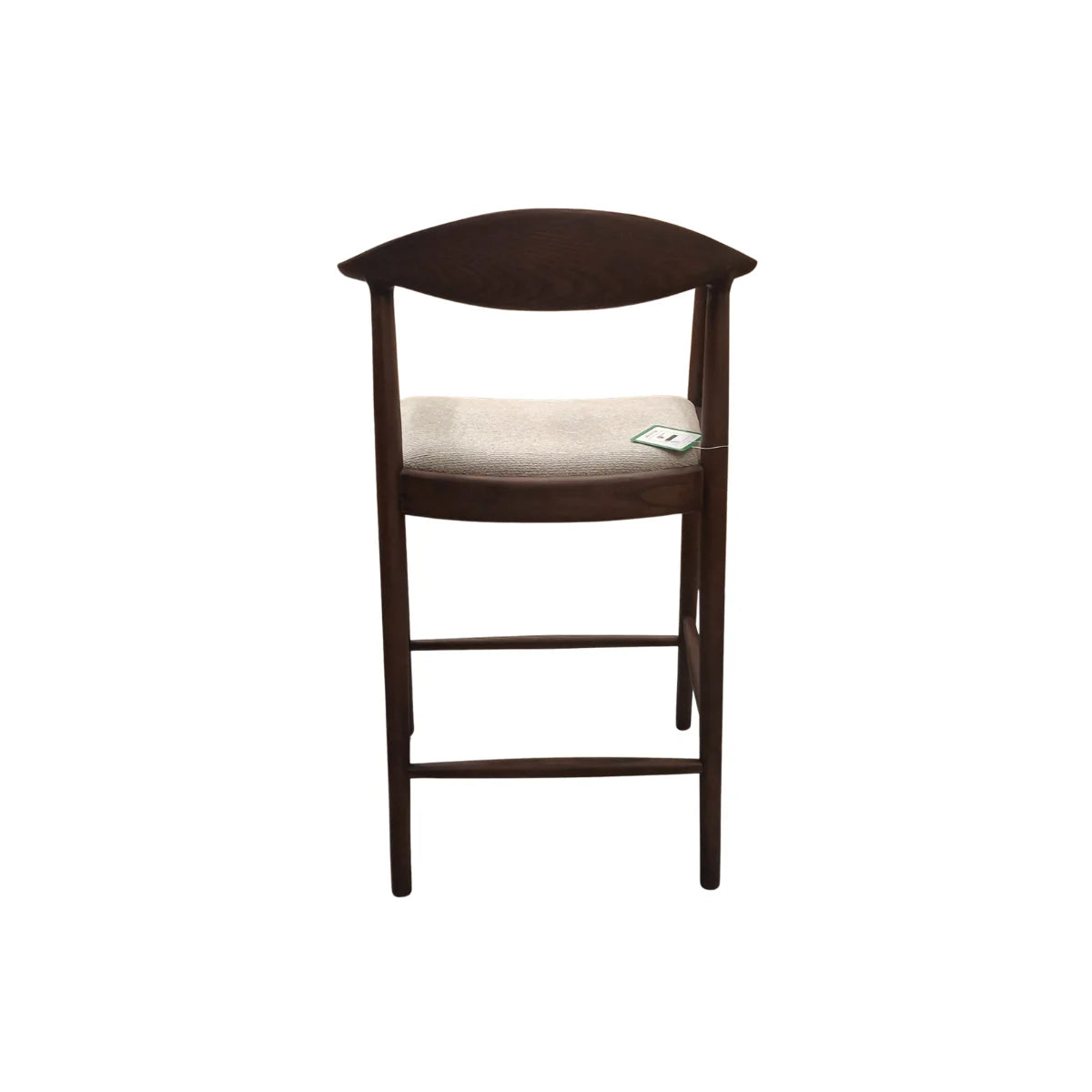 Fern Walnut Bar Stool in Oatmeal Bouclé – Upholstered Kitchen Counter Stool