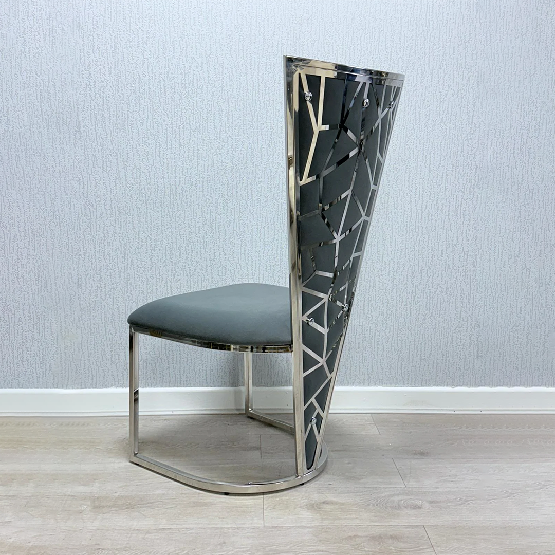 Florence High Back Grey/Chrome Dining Chair