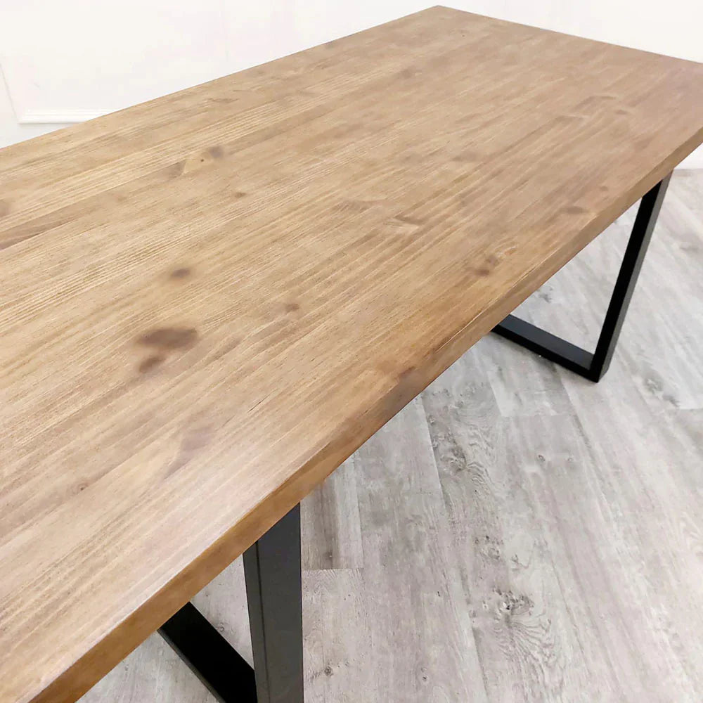 Freya 180cm Solid Dark Pine Wood Dining Table