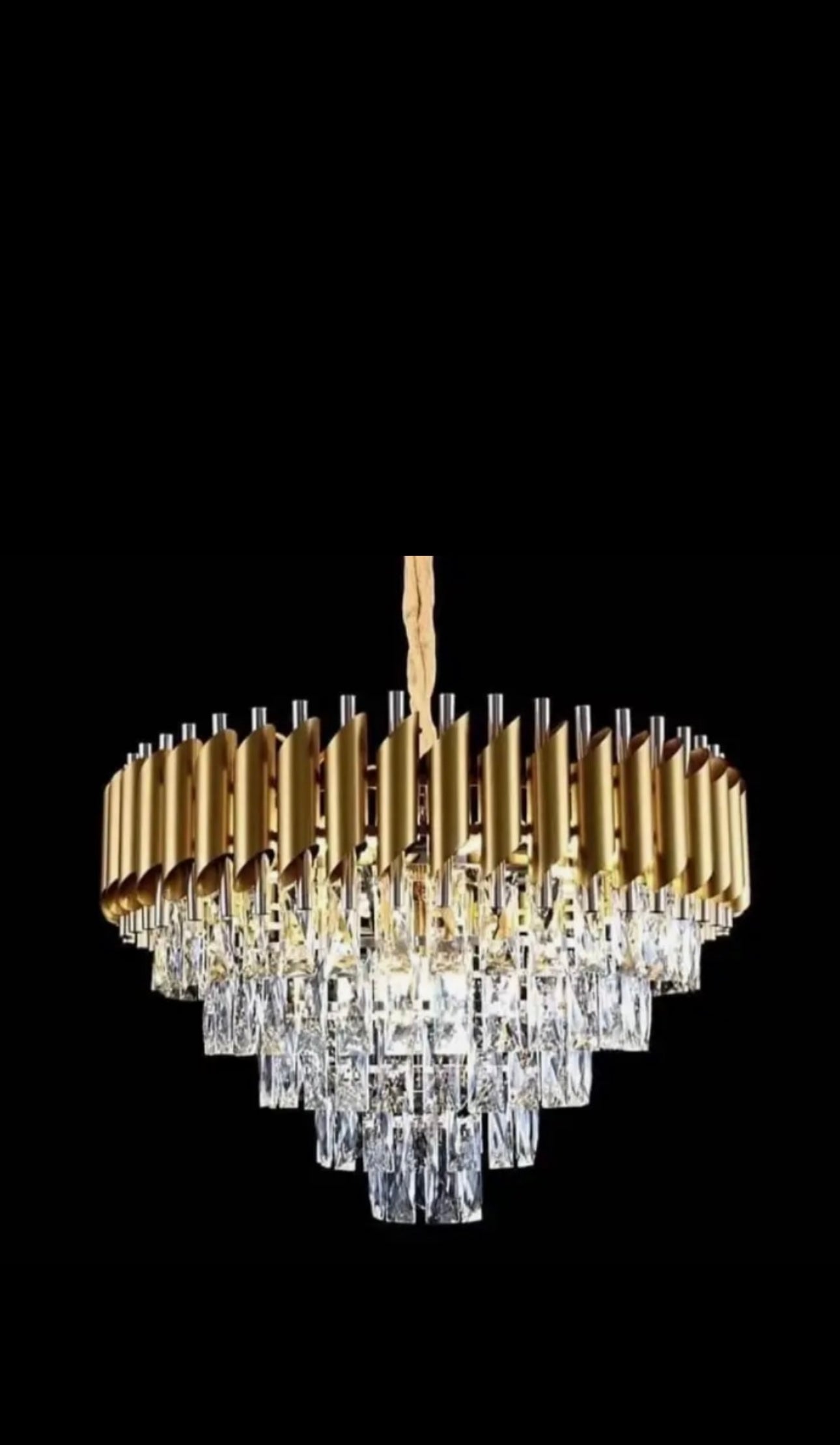 Round gold Crystal Chandelier