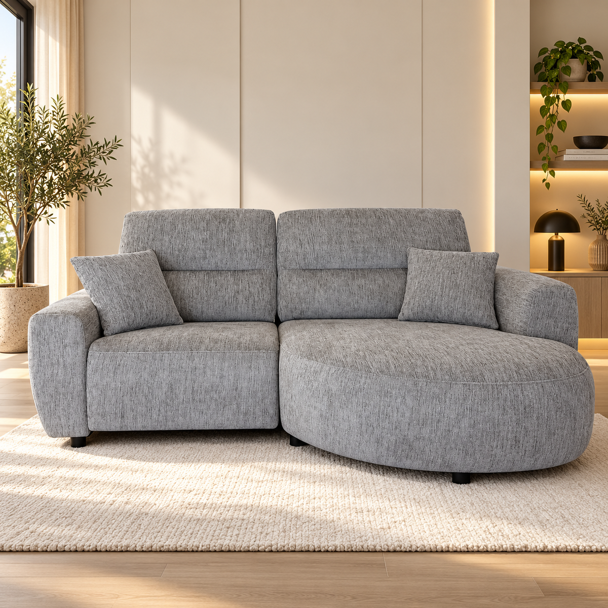 Denver Grey Electric Recliner Right Hand