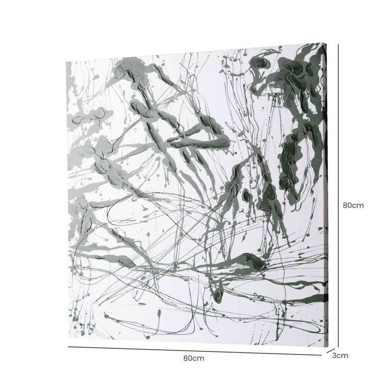 Dark Green and White Abstract Canvas Wall Art