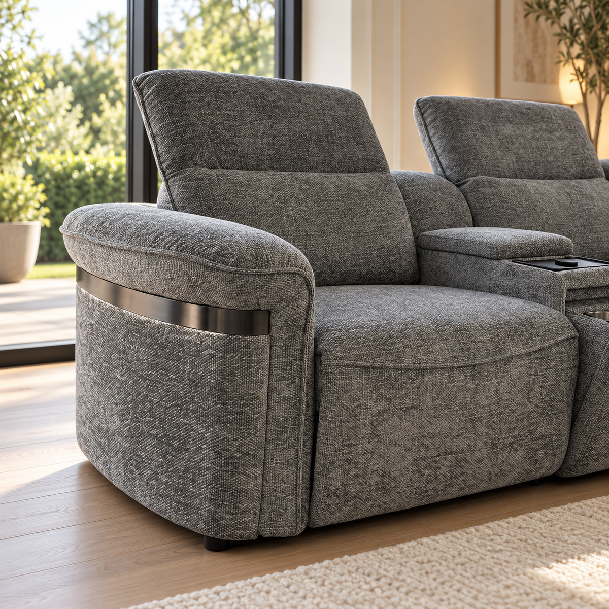 Bicester Grey Modular Electric Recliner Corner Sofa