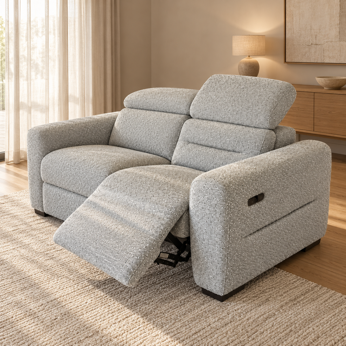 Tokyo Grey Electric Recliner Sofa Set