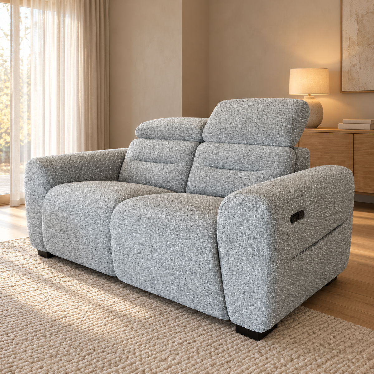 Tokyo Grey Electric Recliner Sofa Set