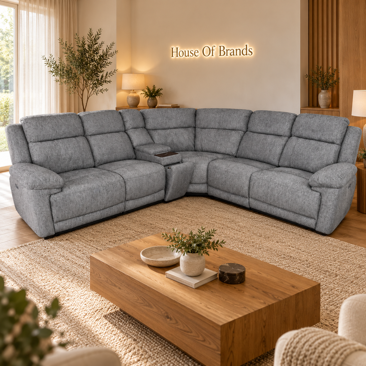 Owen Grey Electric Recliner Modular Corner Sofa