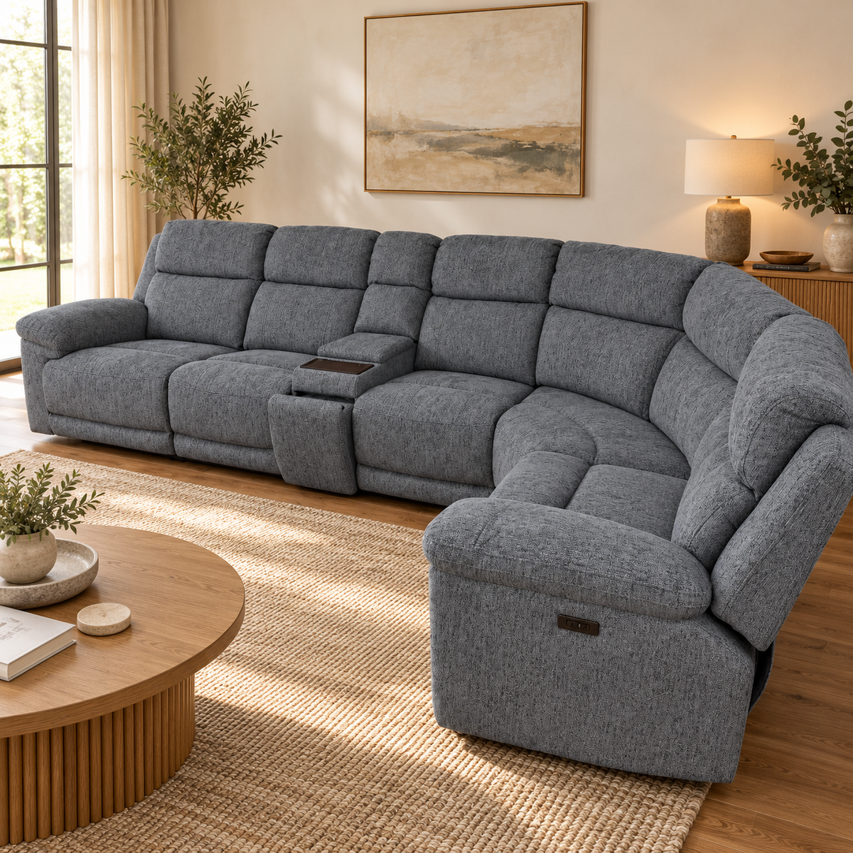 Owen Grey Electric Recliner Modular Corner Sofa