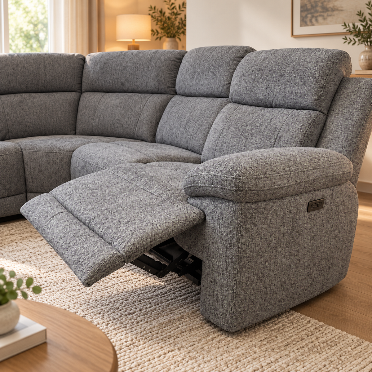 Owen Grey Electric Recliner Modular Corner Sofa