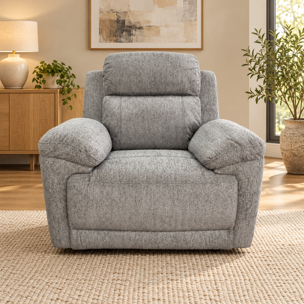 Lyra Electric Recliner Grey Sofa Set