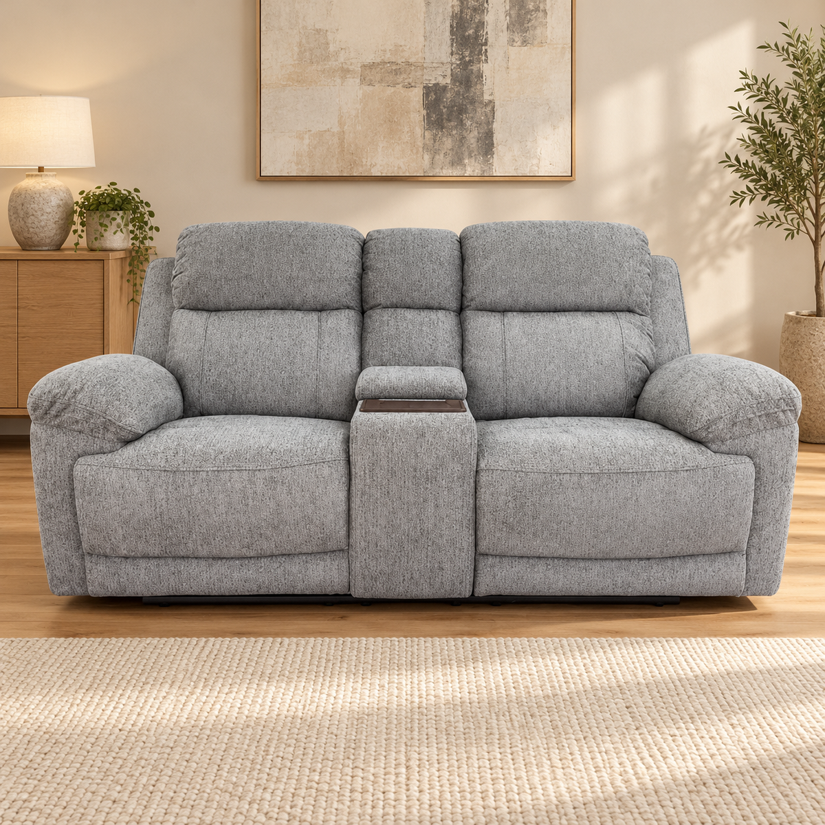 Lyra Electric Recliner Grey Sofa Set