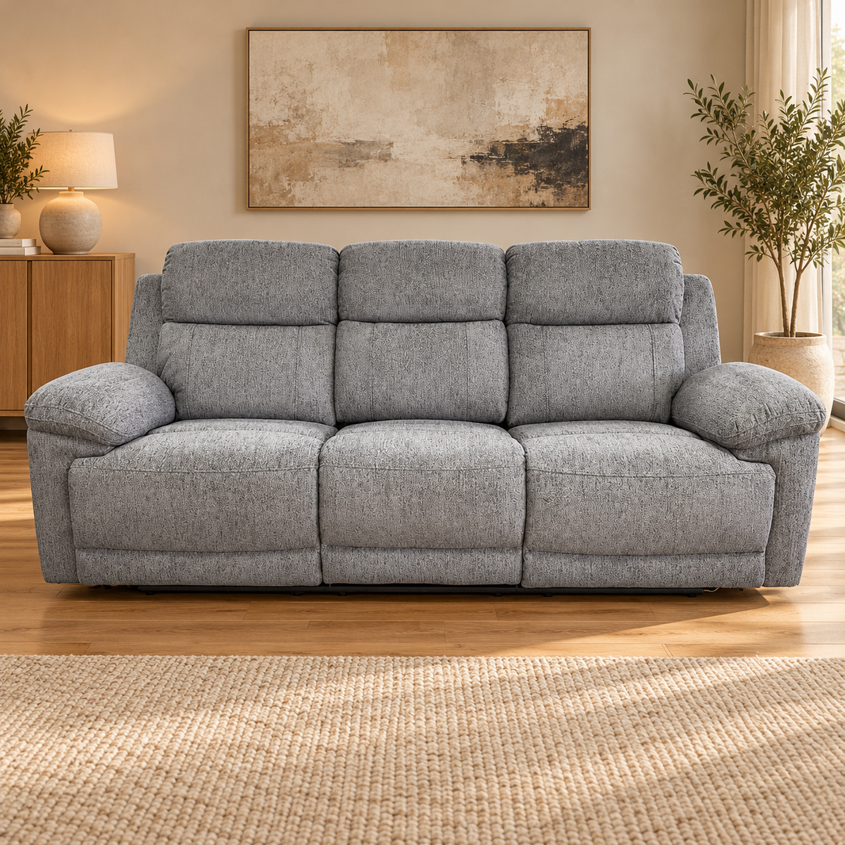 Lyra Electric Recliner Grey Sofa Set