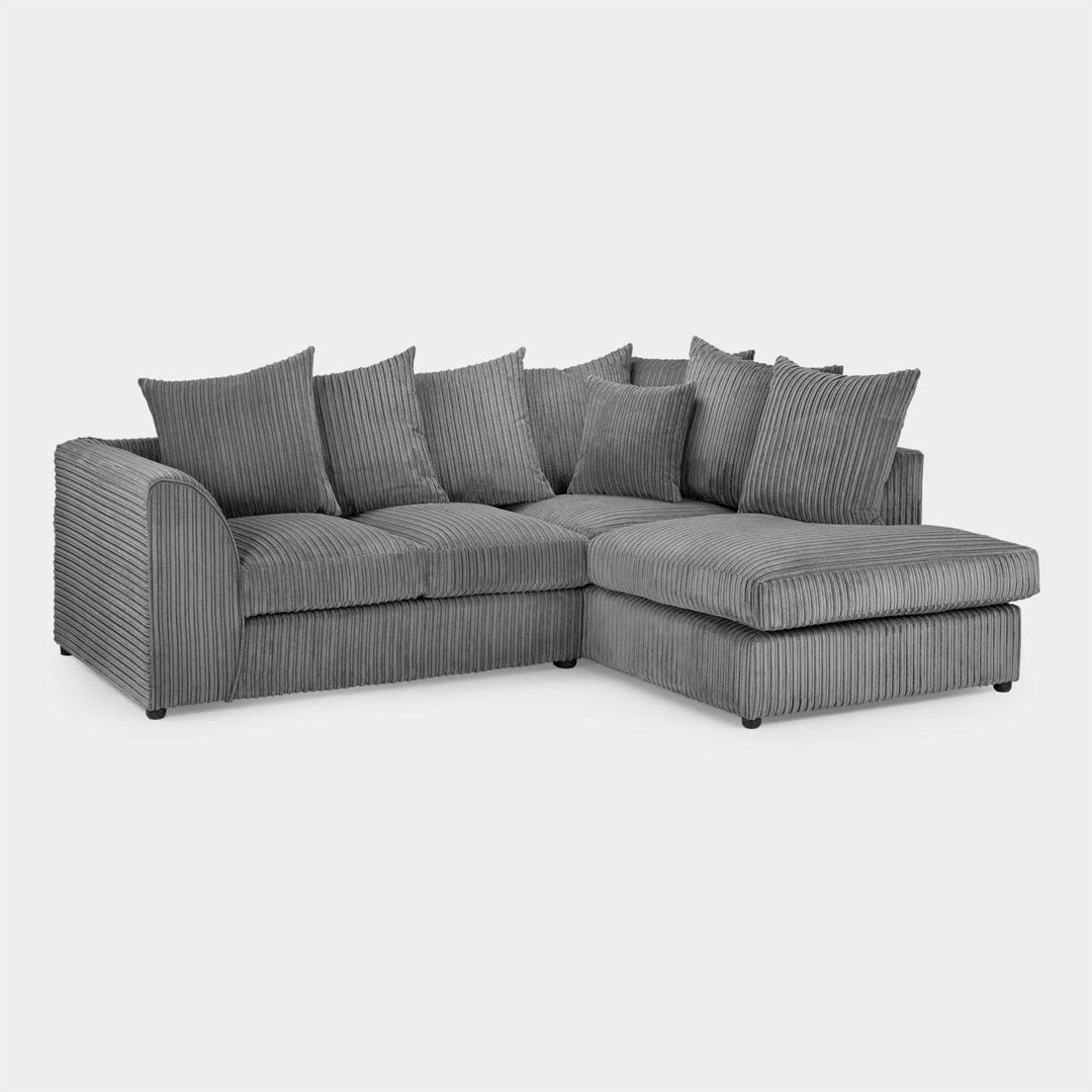 Harley Jumbo Right Hand Facing Corner Sofa in Grey
