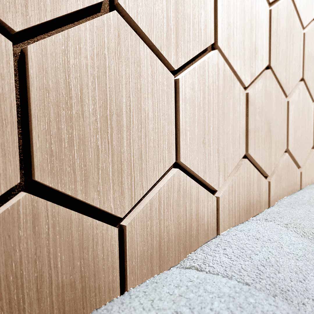 Hexagon Acoustic Wall Panels – Pack of 4 (70cm x 60cm) – Range of Colours