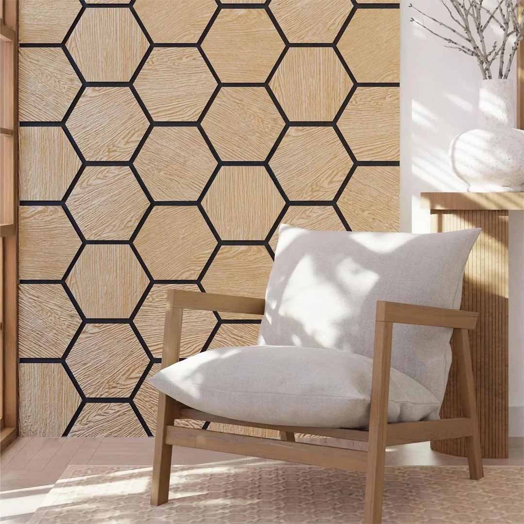 Hexagon Acoustic Wall Panels – Pack of 4 (70cm x 60cm) – Range of Colours