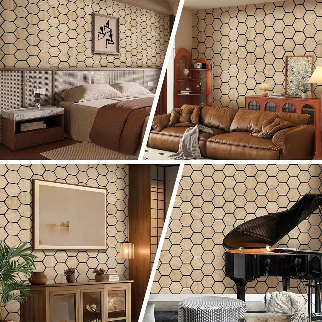 Hexagon Acoustic Wall Panels – Pack of 4 (70cm x 60cm) – Range of Colours
