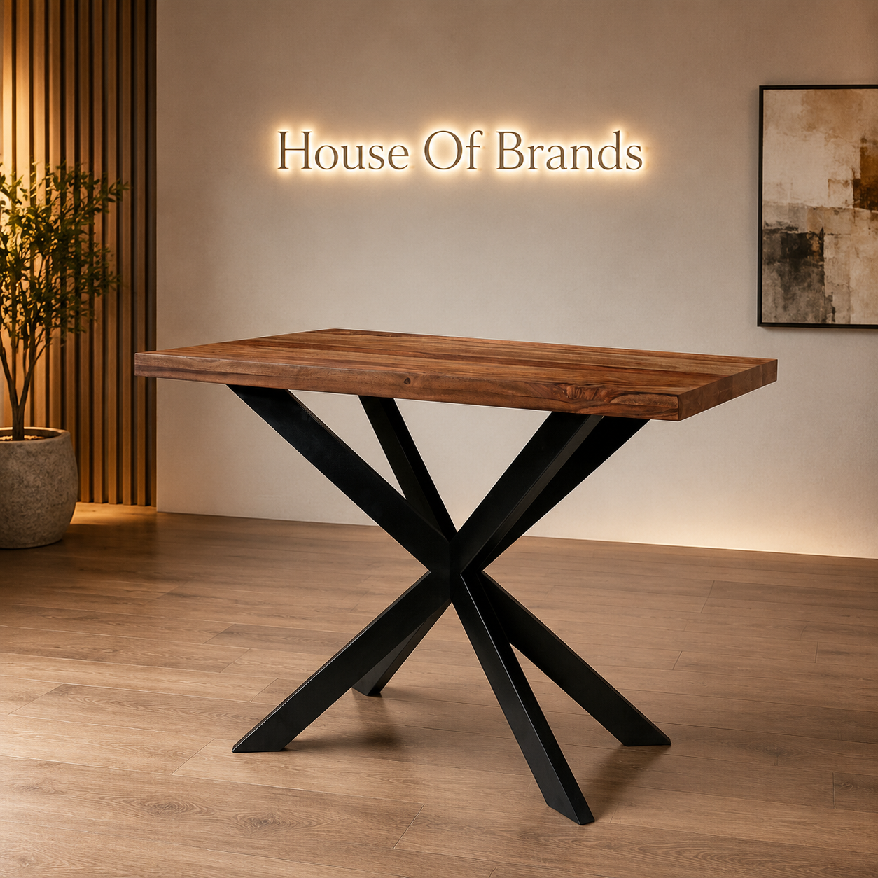 Huxley 130cm Solid Sheesham Wood Bar Table