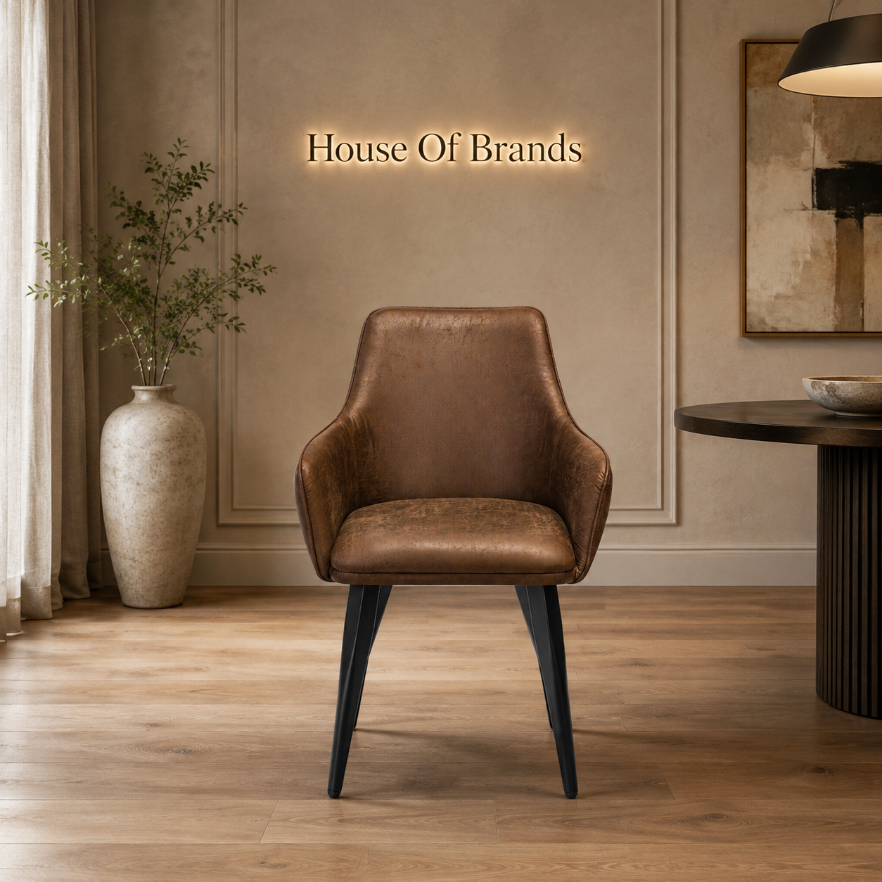 Huxley Vintage Tan PU Upholstered Dining Chair